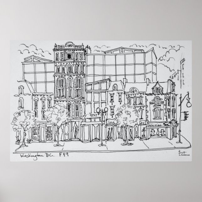 Poster Coin de F et 9e rue | Washington DC, USA (Devant)
