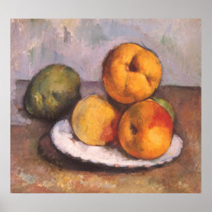 Poster coing, pommes, poires de Paul Cezanne