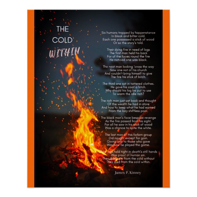 Poster "Cold Within Poem" par James P. Kinney (Devant)