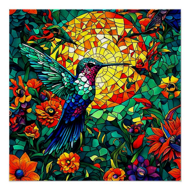 Poster Colibri au soleil (Devant)
