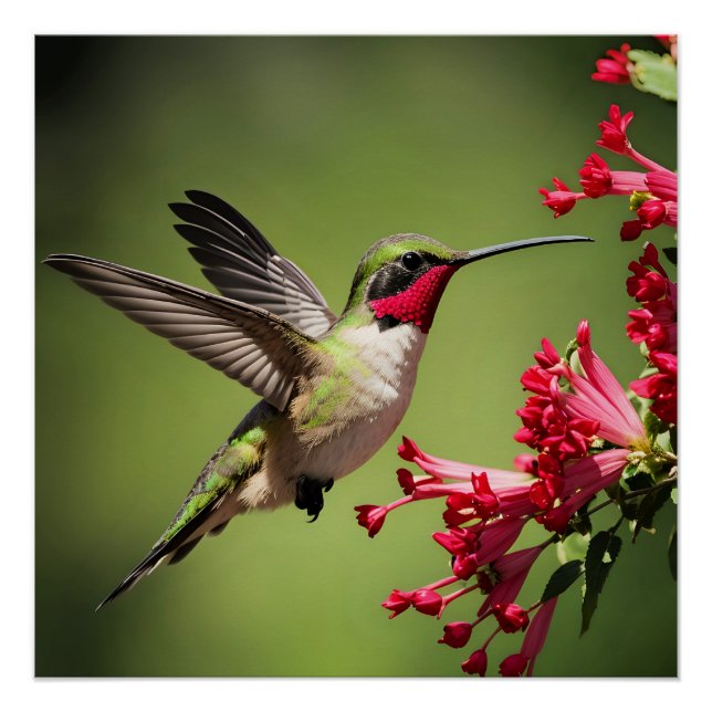Poster Colibri coloré (Devant)