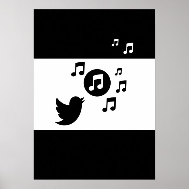 Poster Colibri noir et blanc (Devant)