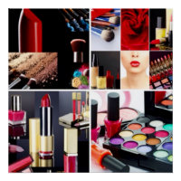 Collage cosmétique coloré