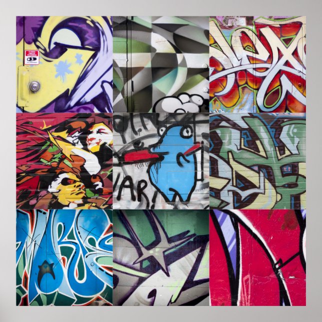 Poster Collage de graffitis (Street Art) (Devant)