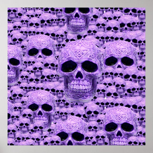 Poster Collage du crâne violet celtique (Devant)