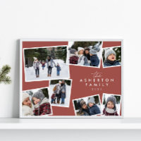 Collage familial 7 photo simple moderne terre cuit