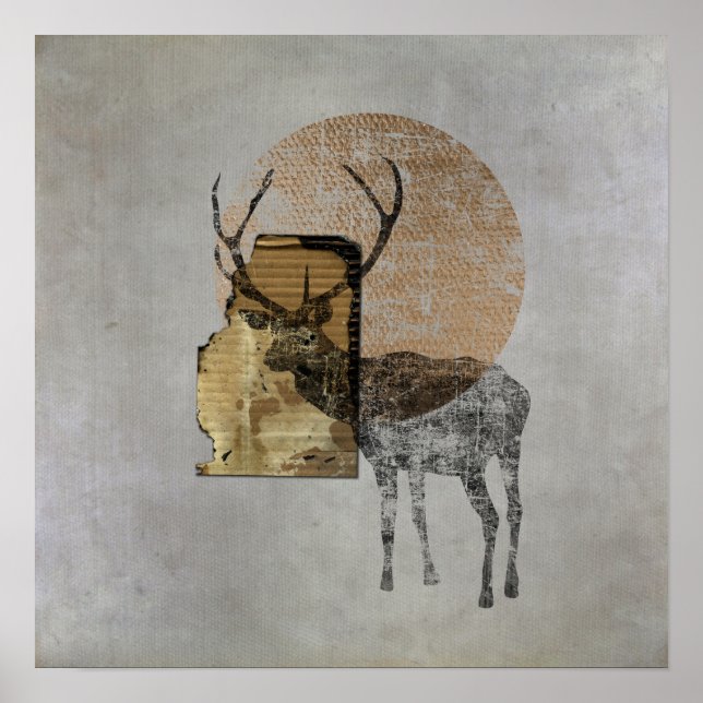 Poster Collage original (cerf) (Devant)