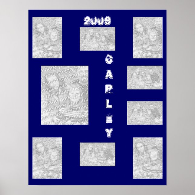 Poster Collage photo bleu 2009 (Devant)