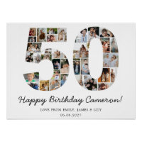 Collage photo d'anniversaire 50 ans | Cadeau d'ann