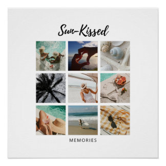 Poster Collage photo de souvenirs baisés de soleil