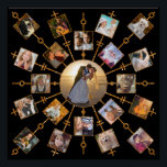 Poster Collage Photo Famille 21 Photos Joli Black Gold<br><div class="desc">Ce magnifique design personnalisé comprend une chambre pour 21 de votre carré, Instagram - photos de style. Il a une forme circulaire unique en noir avec des cadres de parties scintillant en or (imprimé). 20 de vos propres photos entourent une photo plus grande au centre. Il est parfait pour afficher...</div>