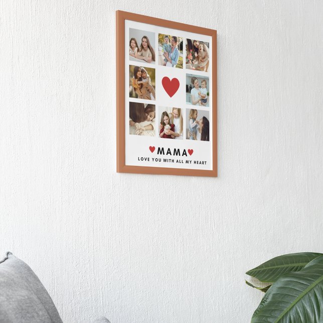 Poster Collage Photo Maman We Love You Best Mother Cadeau (Créateur téléchargé)