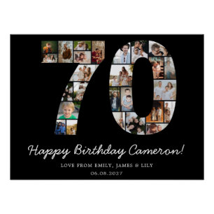 Poster Collage photo pour 70e anniversaire Cadeau pour