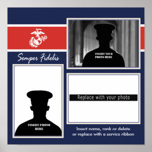 Poster Collage photo USMC Semper Fidelis