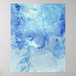 Poster Collection "Blizzard" - abstrait bleu et blanc