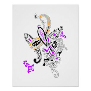 Poster Collection de paisley botanique de luxe