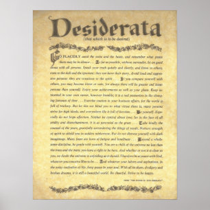 Poster Collection de Poem=Max Ehrmann=Parchment de