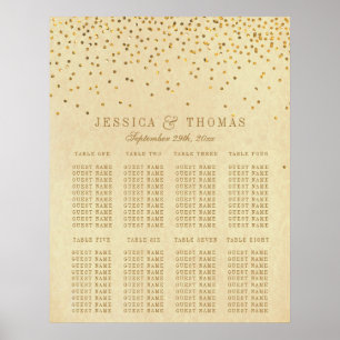 Poster Collection Vintage de Mariage Glam Gold Confetti