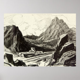 Poster Colline antique vintage de l'Ecosse Arran de