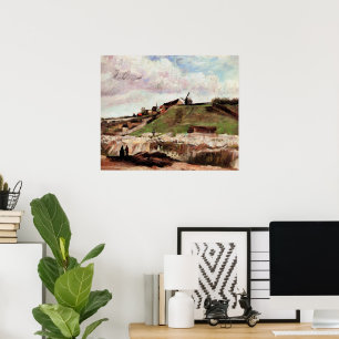 Poster Colline de Montmartre avec carrière par Vincent va