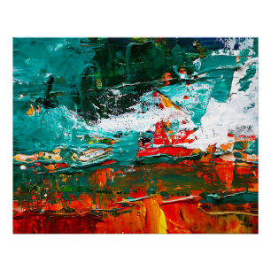 Poster Collision Tropicale Abstraite