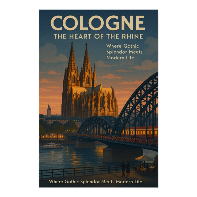 Poster Cologne (Köln), Germany Travel (Devant)