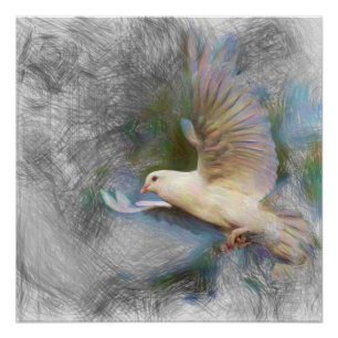 Poster colombe animale artistique