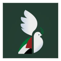 colombe de paix avec le drapeau palestinien
