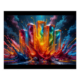 Poster Colonnes de peinture prismatique