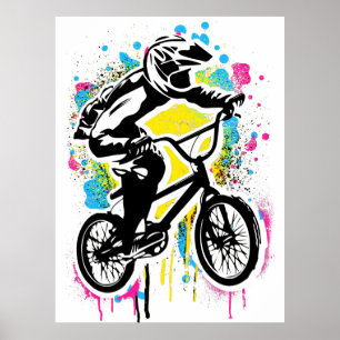 Poster coloré Bmx - Vélo Bmx - Graffiti