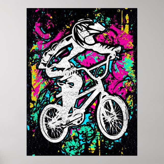 Poster Coloré Bmx - Vélo Bmx - Vélo Bmx (Devant)