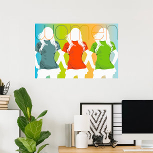Poster coloré de trois femmes
