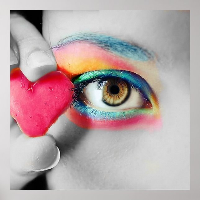 Poster coloré des yeux (Devant)