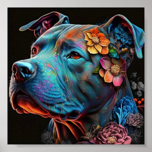 Poster coloré du mur de chien