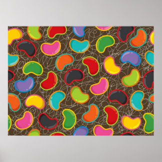 Poster Coloré Fantaisiste Rétro Amusant Jellybean Pop Enf