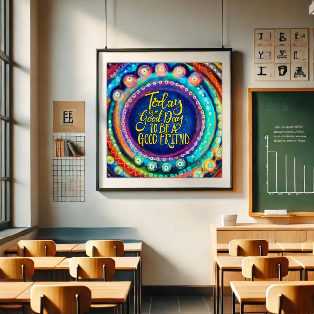 Poster coloré moderne bon ami Inspirivity (Créateur téléchargé)