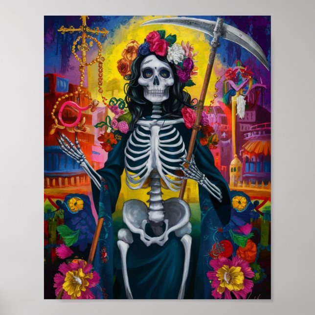 Poster coloré Père Noël Muerte (Devant)