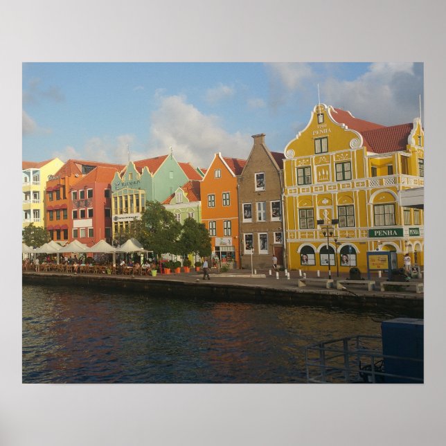 Poster coloré Willemstad Curacao (Devant)