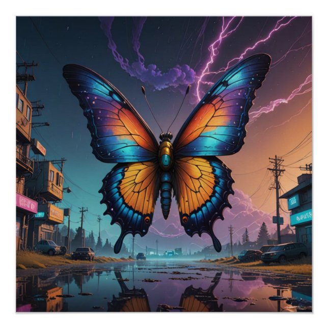 Poster colorful butterfly (Devant)