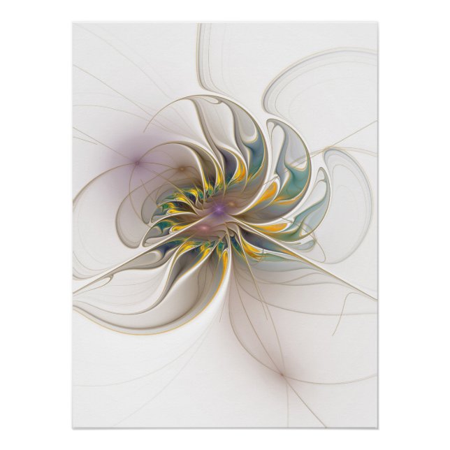 Poster Colorful fractal ornament. Flower art (Devant)