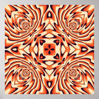 Poster Colorful Retro Floral Seamless