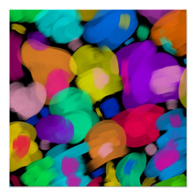 Poster Colorful watercolor print (Devant)