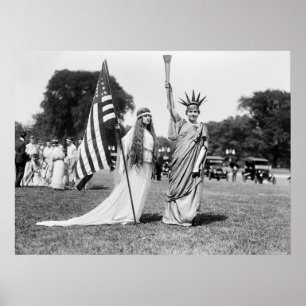 Poster Columbia et Lady Liberty, 1919