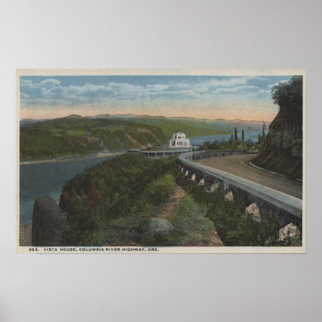 Poster Columbia River, Oregon - Vista House (Devant)