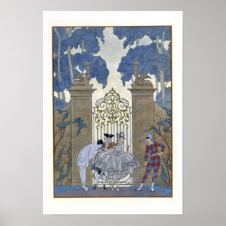 Poster Columbine, illustration pour 'Fetes Galantes' par