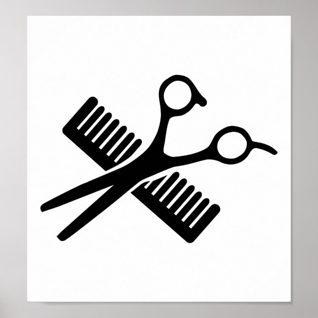 Poster Comb et ciseaux (Devant)