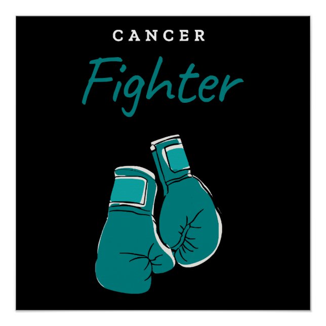 Poster combattant du cancer, sarcelle (Devant)