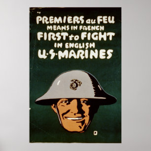 Poster Combattre d'abord en anglais