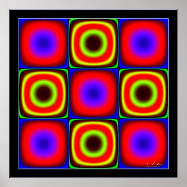 Poster Combinaisons de couleurs Vacillantes (Devant)