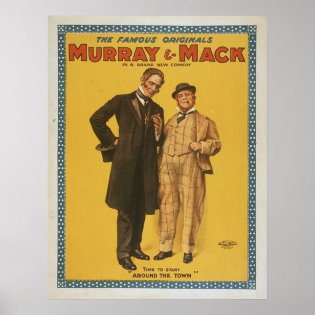 Poster Comédie théâtrale vintage Murray & Mack (Devant)